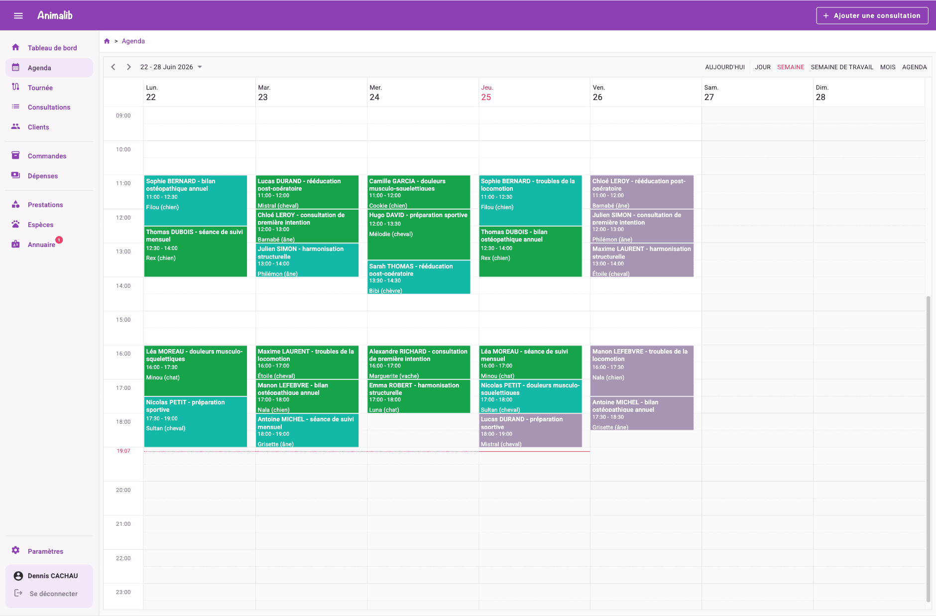 Agenda de la semaine